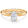 Gold White Moissanite Solitaire Engagement Ring For Women